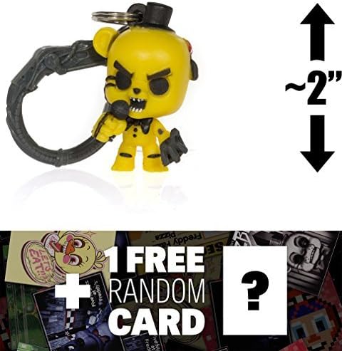 Amazon Com Five Nights At Freddy S Golden Freddy 2 Mini Figure Hanger 1 Official Fnaf Trading Card Bundle Toys Games