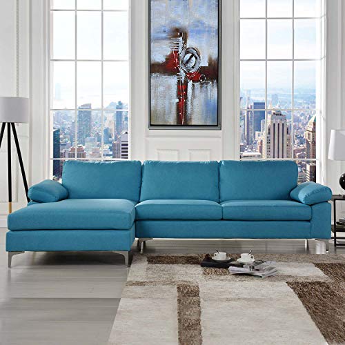 Casa Andrea Milano llc Modern Large Sectional Sofa, LShape Couch with