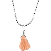 ZEMBIENCE Natural Gemstones Pendant Necklace, Rough Stones, Silver Plated, Chakra Healing Crystals, Handmade, Wedding, Birthday, Minimalist, Jewelry for Women