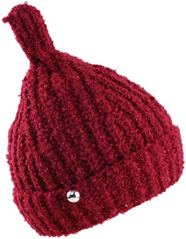 Hieasy women girls Thick Knit Beanie Skull Hat Fleece Lined Cute Winter Cap Red