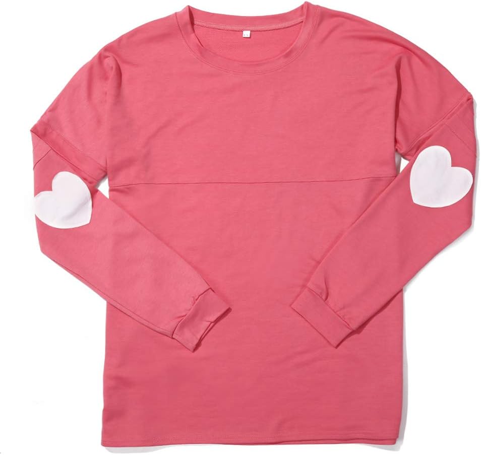 Long Sleeve T Shirts for Valentine's Day Women Spirit Jersey Cotton Monogrammed Love Heart Tees