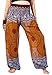 Boho Vib Women's Rayon Print Smocked Waist Boho Harem Yoga Pants