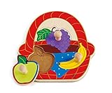 Hape - Fruit Basket Wooden Knob Puzzle