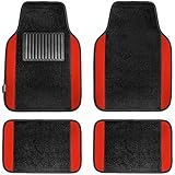 FH Group F14407RED Premium Full Set Carpet Floor Mat (Sedan and SUV with Driver Heel Pad Red)