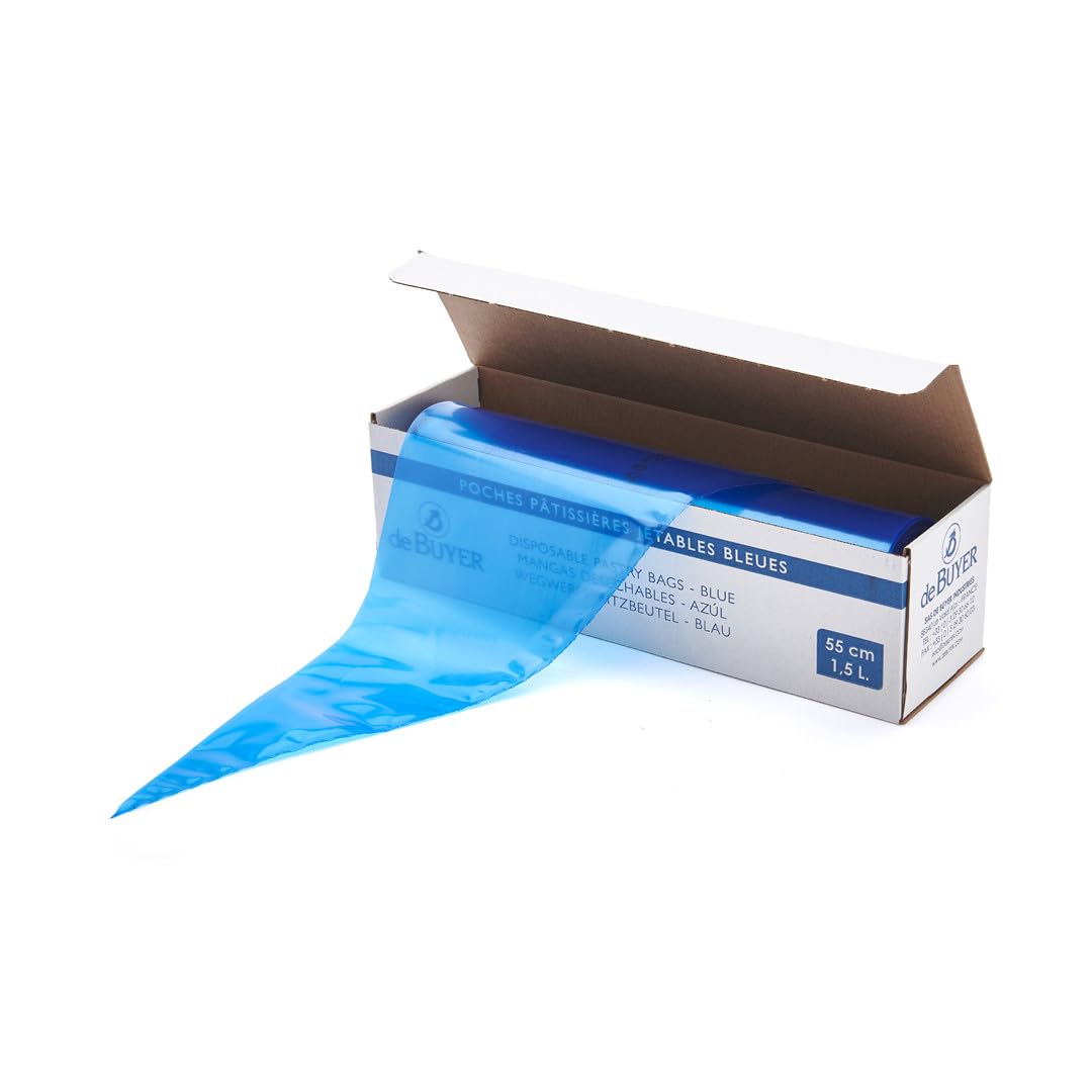De Buyer 4349.55 Roll of 100 Disposable Polyethylene Blue 55 cm