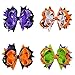 20 Pack 2 inch-4.5 inch Boutique clips Grosgrain Ribbon Halloween Hair Bows with Ghost Pumpkin Pattern for Little Toddlers Girls