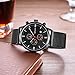 SONGDU Men Watch Chronograph Analog Quartz Sport Watch with Date and Milanese Mesh Strap