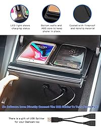 TapTes - Cargador inalámbrico modelo 3 Dual Qi inalámbrico para smartphone M3 para cualquier teléfono Qi activado, compatible con todos los modelos Tesla 3 excepto el estándar