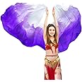 TMZAQH Women Real Silk Belly Dance Veils Silk Hand Scarves Fire Flame Colors