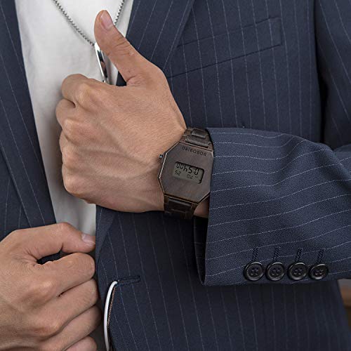 Mens-Electronic-Watch-Wooden-Outdoor-Sports-Wristwatch-LED-Backlit-Black-Classic-Watch