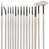 Detail Paint Brush Set - 15 pcs Synthetic Hair Art