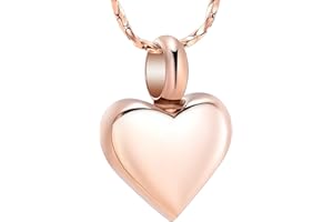 Imrsanl Small Heart Urn Necklace for Ashes Cremation Jewelry for Women Stainless Steel Pendant Memorial Ash Holder Loved Ones Keepsake
