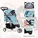 VIAGDO Pet Strollers for Small Medium Dogs & Cats, 3-Wheel Cat Stroller, Foldable Dog Stroller with Removable Liner and Storage Basket for Dog & Cat Traveling Strolling Cart (Light Blue)thumb 3