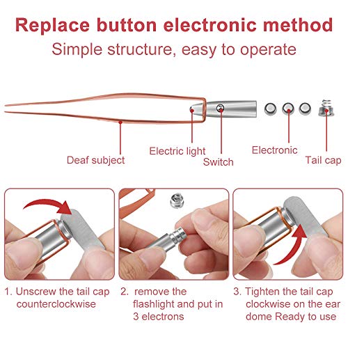 Sealive 3 Piece Ear Wax Removal Tool Kit, Led Flashlight Ear Cleaner Tools with Storage Box, Earwax Remover Earpick Nose Cleanning Tweezers Set with Light for Baby Kids Adults