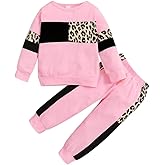 Bekarsy Toddler Girl Clothes Fall Winter Outfits Long Sleeve Leopard Sweatshirt Tops Pants Set 2 Pcs