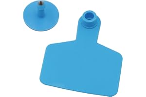 JUNNIU 100 PCS Cattle Cows Ear Tags Blank Identification TPU Precision Tags for Livestock Goats Sheep Calf Pigs Animal (Blue)