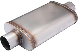 Floshine Universal 409 Stainless Muffler Straight-Through Performance Muffler Exhaust, center in | center out (2.5")