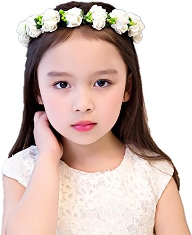 beauty YFJH Rose Flower Wreath Headband Floral Crown Halo Garland for Wedding Festivals