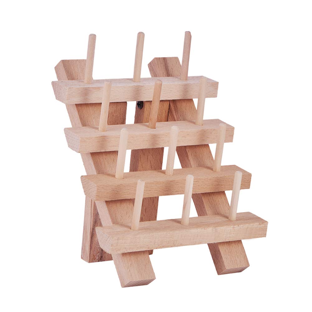 Photo 1 of ****SMALL****** PH PandaHall 12 Spool/Cone Foldable Wooden Thread Rack Holder Sewing Embroidery Thread Holder Sewing Organizer for Sewing Embroidery
