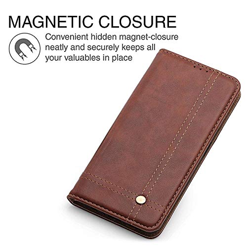 Pikkme Redmi Note 8 Pro Leather Flip Cover Wallet Case (Xiaomi Redmi Note 8 Pro, Brown)