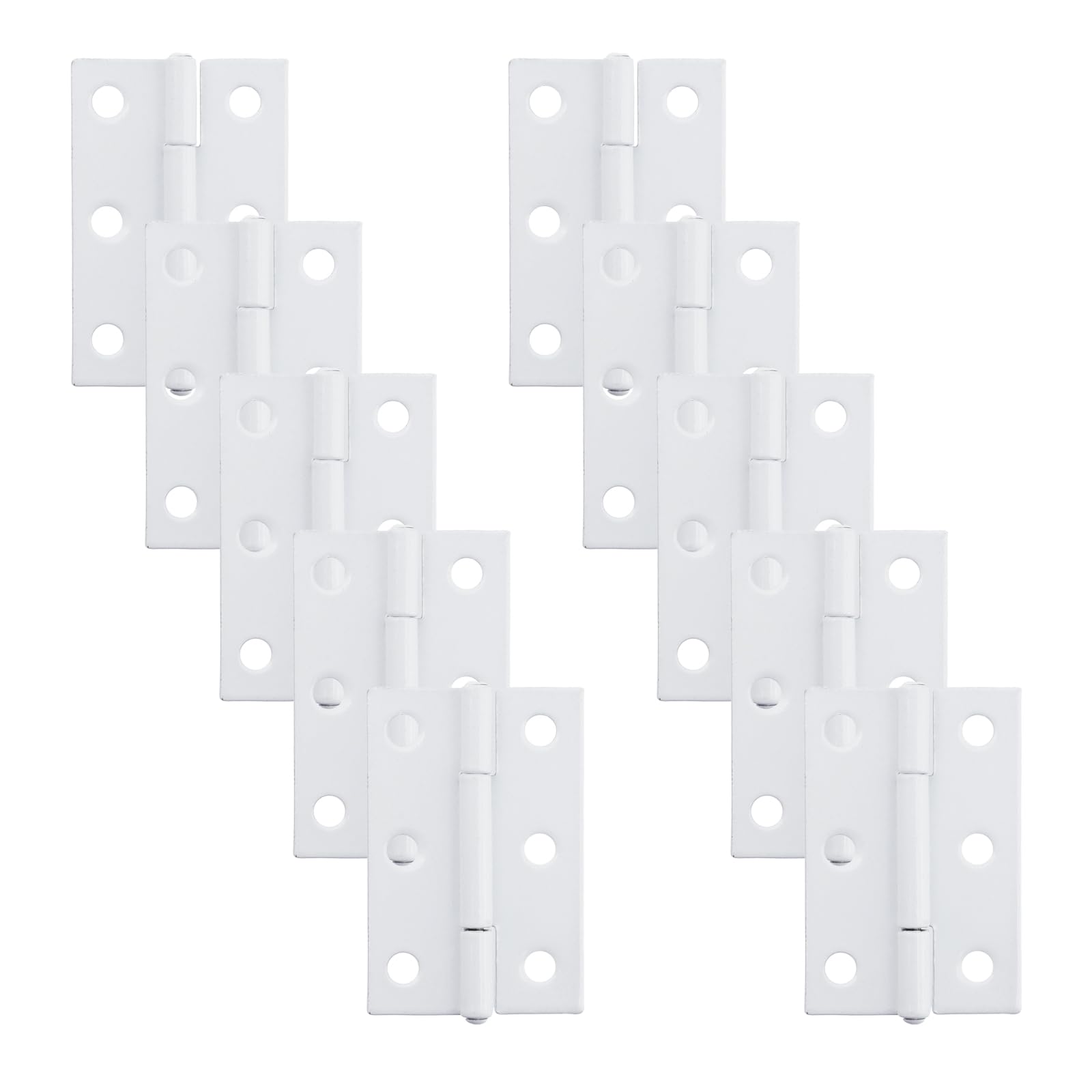 Photo 1 of T Tulead Butt Cabinet Hinges Iron Wooden Box Hinges Furniture Hardware White,2"x1.34",10pcs with Mounting Screws