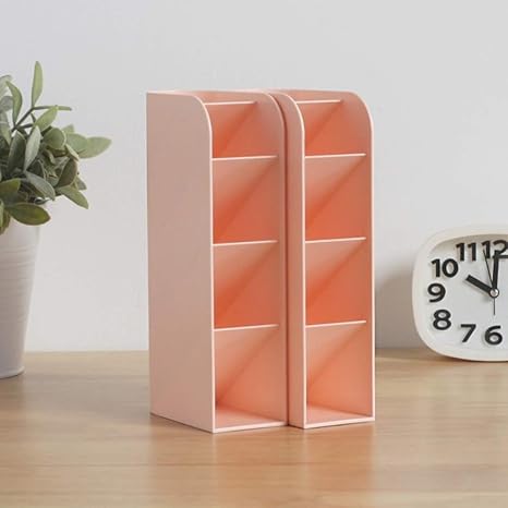 Amazon ペンホルダー リモコンスタンド 収納ボックス 大容量 収納 組み立て式ラック プラスチック製 小物 ジュエリー 化粧用ブラシ 細長い 縦 5段 シンプル 卓上収納 文房具 事務用品 ジュエリー収納 オンライン通販