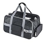 Fypo Pet Cat Puppy Expandable Carrier Crate , Soft Sided Tote Travel Kennel With Removable Fleece Portable Handbag Shoulder Bag Spacious Folding Zipper Lock Case for Airline Cabin 15.7" x 9" x 9"