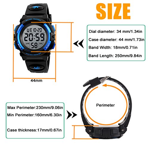 6 Watch+Waterproof+Stopwatch+Digital+Wristwatch