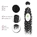 Peruvian Water Wave 3 Bundles with Frontal 13x4 Free Part Lace Frontal Virgin Human Hair Bundles Curly Hair Extensions Natural Color (14 16 18 with 12 Frontal)