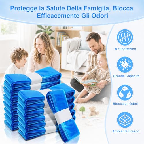 Pack of 15 Refill Nappy Feeders, 4.5 m Nappy Bags Odour Odour Thickened Nappy Feeder Refill Compatible with All Nappy Buckets with Twist & Click