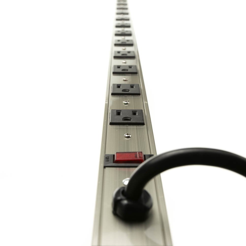 12 Port Plug Power Strip 12 Foot Cord Long Rack Power Strip Outlet