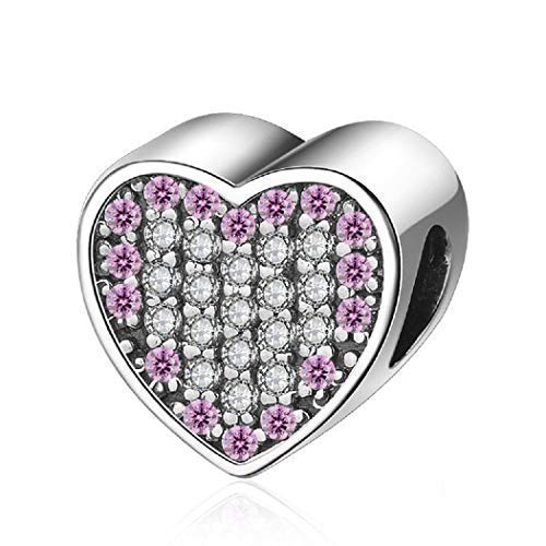 FeatherWish 925 Sterling Silver I Love You To The Moon And Back Love Heart Family Bead Charm Fits And Compatible With Pandora Bracelets Gift For Birthday Friend Sister Wife Mum Daughter