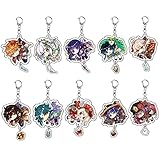 PIGIAOKA Genshin Impact Keychain set 10 Pack