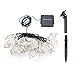 JOJOO Solar Powered 12 LED 12ft/ 3.7m Tree Leaf String Lights Metal Ornament Lights for Garden, Wedding, Party, Indoor, Outdoor and Christmas Tree, Amber LT006
