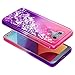 LG G6 Case, LG G6 Plus Case (2017) w/[Tempered Glass Screen Protector], NageBee Glitter Liquid Quicksand Waterfall Floating Flowing Sparkle Shiny Bling Girls Cute Case -Pink/Purple