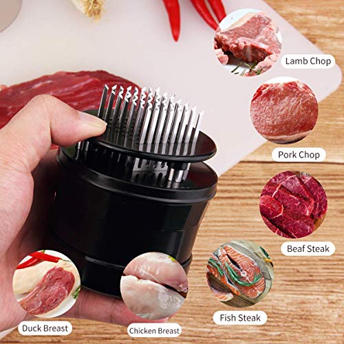 Needle Meat Tenderizer, Premium Professional Meat Tenderizer Tool, Perfect 56 Stainless Steel Ultra Blades for Tenderizing Beef, Chicken Steaks, Pork and Lamb Premium Cooking Tools Accessories-1pcs