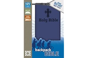 NIV, Backpack Zipper Bible, Imitation Leather, Blue, Red Letter