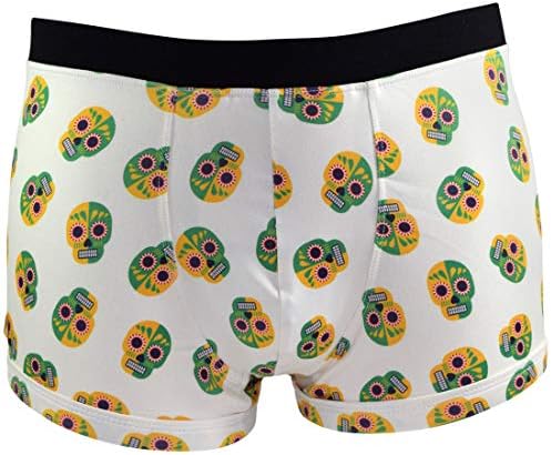 Santa Playa Viva México Super Soft Breathable Boxer Brief Trunk, Fun Print Men's Underwear :: Candy Skull