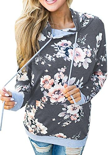 Ya Ya Hood Women's Colorblock Geometric Sweatshirts Raglan Hoodies with Pockets Pullover Tops(Dark Grey,L)