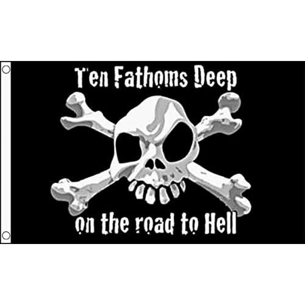 AZ FLAG - Pirate Ten Fathoms Deep Flag - 3x5 Ft - 100D Polyester Pirates Banner with Two Metal Grommets - Fade Resistant - Vivid Colors - 3' x 5' Feet - 150x90 Cm