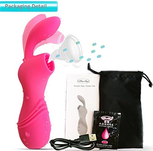 Massager Multi-function -Gently Sucking+Shaking Rechargeable Waterproof Massage rod with 12 swing vibration modes- Can not Stop Climaxing -for women Purple (Pink) (pink2)