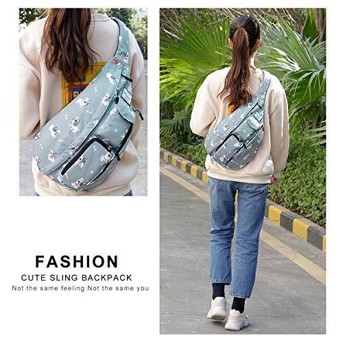 KAMO Sling Backpack - Travel Rope Bag Crossbody Pack for Women Men Teens - Waterproof Outdoor Shoulder Backpack for Trekking Bicycle Sport Hiking Camping