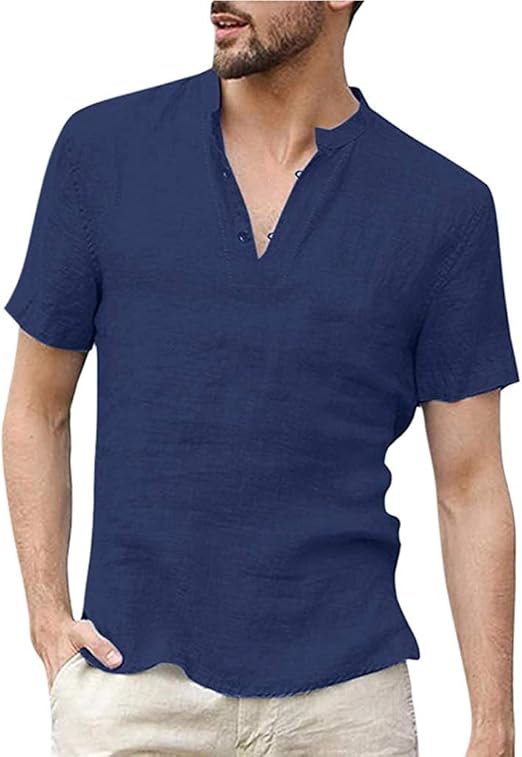 Henley Hombre Hemd Herren Langarm/Kurzarm Henley Shirt Mu00e4nner