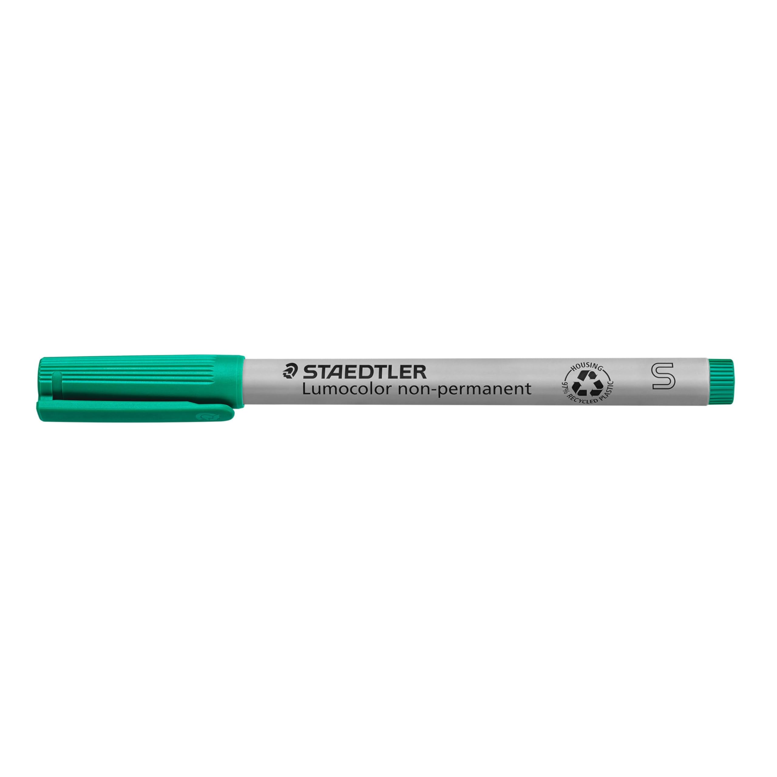 STAEDTLER 311-5 Lumocolor Non-Permanent Pen, Superfine Line Width, 0.4mm - Green (Box of 10)