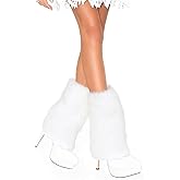 XEPST Faux Fur Fuzzy Leg Warmers Furry Boot Covers for Women, Warm Fuzzy Boot Cuffs Fluffy Leg Warmers, 25 cm