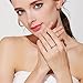 DIFINES Redbarry Fashion Criss Cross X 18k Rose Gold Plated CZ Diamond Promise Eternity Rings Wedding Band, Size 8
