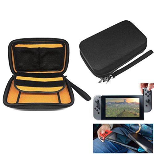 Coohole Plain Black EVA Tough Case Stand Pouch Travel Carry Bag for Nintendo Switch Console