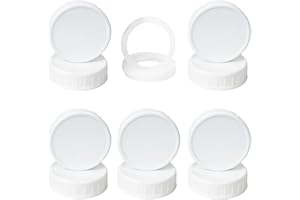 10 Pieces White Plastic Mason Jar Lids BPA Free Canning Jar Lids with Silicone Grommets, Leak Proof Food Grade Storage Cap An