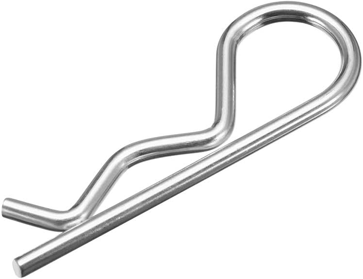 sourcing map Clip Pins 3mm Wire Carbon Steel 60mm Length Trailer R Shaped Spring Cotter Tractor Mower Fastener Hardware Silver Tone 50pcs