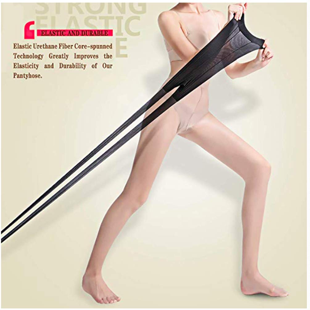 4 Pairs Pantyhose for Women Stretchable Control-Top Tights Slimming Silk Sheer (60D-Stockings)